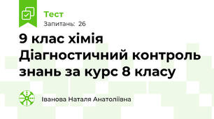 9 клас хімія Діагностичний контроль знань за курс 8 класу