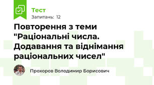 Повторення з теми "Раціональні числа. Додавання та віднімання раціональних чисел"