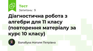   Діагностична робота з алгебри для 11 класу (повторення матеріалу за курс 10 класу)