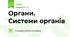 Органи. Системи органів