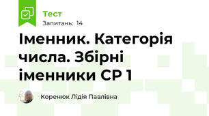 Іменник. Категорія числа. Збірні іменники СР 1