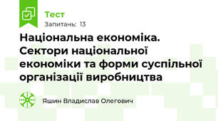 Національна економіка. Сектори національної економіки та форми суспільної організації виробництва