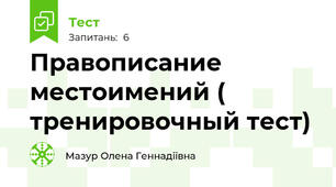  Правописание местоимений ( тренировочный тест)