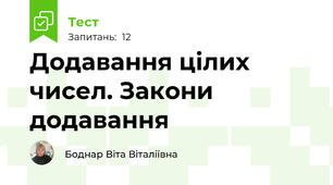 Додавання цілих чисел. Закони додавання