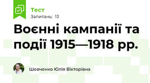 Воєнні кампанії та події 1915—1918 рр.