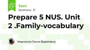   Prepare 5 NUS. Unit 2 .Family-vocabulary