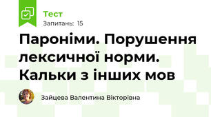 Пароніми. Порушення лексичної норми. Кальки з інших мов