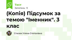 (Копія) Підсумок за темою "Іменник". 3 клас