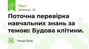 Поточна перевірка навчальних знань за темою: Будова клітини.