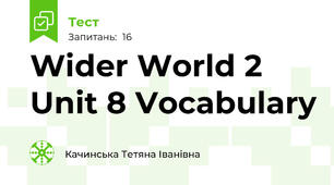 Wider World 2 Unit 8 Vocabulary