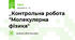 _Контрольна робота "Молекулярна фізика"