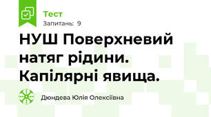 НУШ Поверхневий натяг рідини. Капілярні явища.