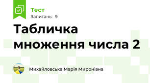 Табличка множення числа 2