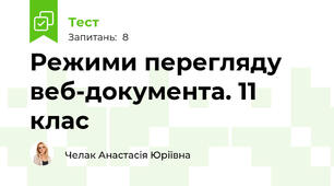 Режими перегляду веб-документа. 11 клас