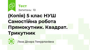 (Копія) 5 клас НУШ Самостійна робота  Прямокутник. Квадрат. Трикутник