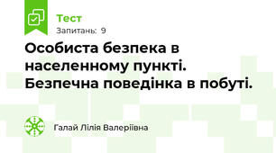 Особиста безпека в населенному пункті. Безпечна поведінка в побуті.