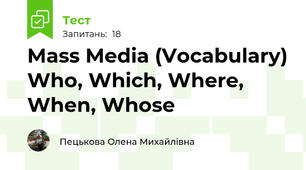 Mass Media (Vocabulary) Who, Which, Where, When, Whose