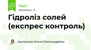 Гідроліз солей (експрес контроль)
