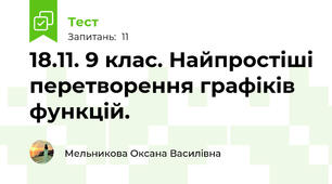 18.11. 9 клас. Найпростіші перетворення графіків функцій.