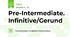 Pre-Intermediate. Infinitive/Gerund