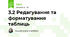 3.2 Редагування та форматування таблиць