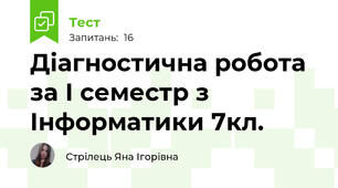 Діагностична робота за І семестр з Інформатики 7кл.