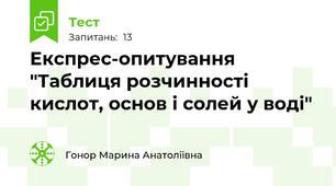 Експрес-опитування "Таблиця розчинності кислот, основ і солей у воді"