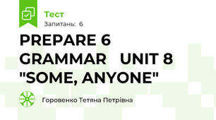 PREPARE 6   GRAMMAR   UNIT 8   "SOME, ANYONE"