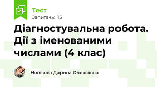 Діагностувальна робота. Дії з іменованими числами (4 клас)
