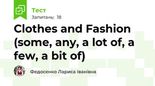 Clothes and Fashion (some, any, a lot of, a few, a bit of)