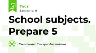 School subjects. Prepare 5