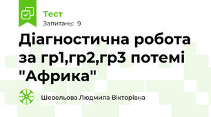 Діагностична робота за гр1,гр2,гр3 потемі "Африка"