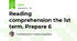Reading comprehension the 1st term. Prepare 6