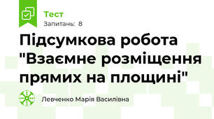 Підсумкова робота "Взаємне розміщення прямих на площині"