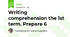 Writing comprehension the 1st term. Prepare 6