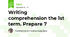 Writing comprehension the 1st term. Prepare 7