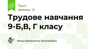 Трудове навчання 9-Б,В, Г класу