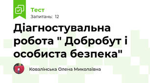  Діагностувальна робота " Добробут і особиста безпека"