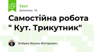 Самостійна робота " Кут. Трикутник"