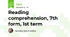 Reading comprehension, 7th form, 1st term