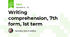 Writing comprehension, 7th form, 1st term
