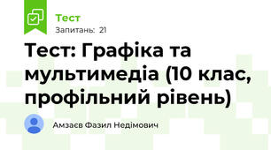 Тест: Графіка та мультимедіа (10 клас, профільний рівень)