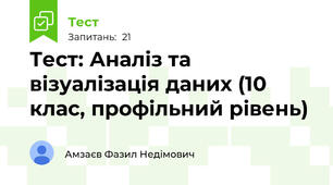 Тест: Аналіз та візуалізація даних (10 клас, профільний рівень)