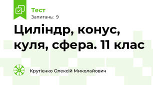 Циліндр, конус, куля, сфера. 11 клас