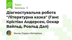 Діагностувальна робота "Літературна казка" (Ганс Крістіан Андерсен, Оскар Вайльд, Роальд Дал) 