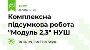Комплексна підсумкова робота "Модуль 2,3" НУШ