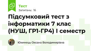 Підсумковий тест з інформатики 7 клас (НУШ, ГР1-ГР4) І семестр