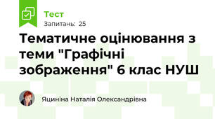 Тематичне оцінювання з теми "Графічні зображення" 6 клас НУШ