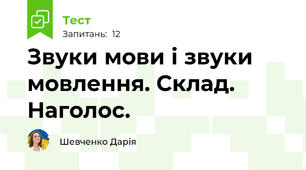 Звуки мови і звуки мовлення. Склад. Наголос.