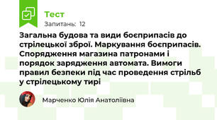 Загальна будова та види боєприпасів до стрілецької зброї. Маркування боєприпасів. Спорядження магазина патронами і порядок зарядження автомата. Вимоги правил безпеки під час проведення стрільб у стрілецькому тирі